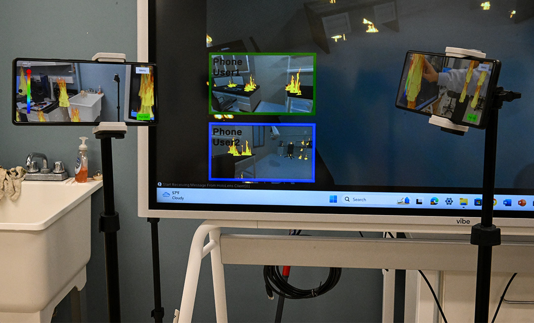 the digital setup used to test the mixed-reality systems